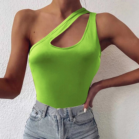 'Ophelia' One Shoulder Cutout Camisole - Celes Fashion